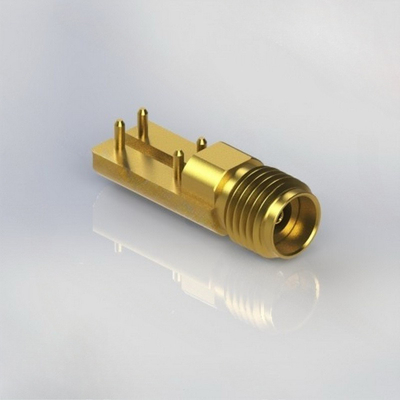 Edge Mount SMA PCB Connector Female 4 Pole To PCB RF Coaxial 26.5GHz With 015" Pin